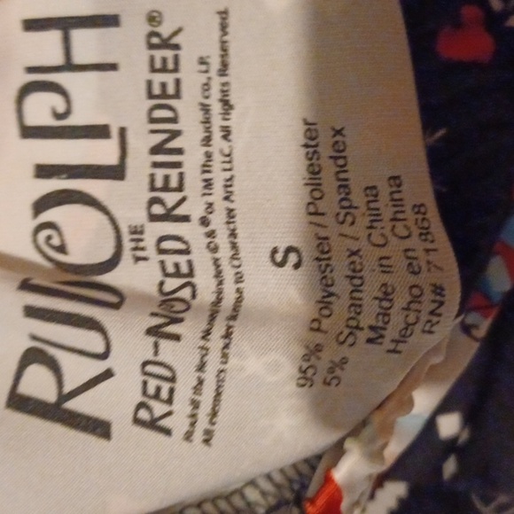 Rudolf the Red Nose Reindeer Santa Claus print Leggings - S - Picture 4 of 5